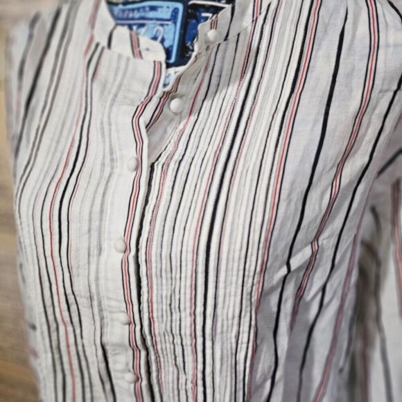 Joie Large Long Sleeve Striped Cotton Blend - Picture 4 of 9